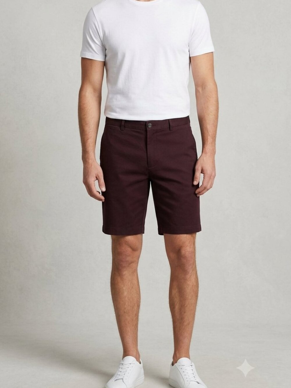 Perry Ellis Men's Size 34 Dark Purple Port Wine Flat Front Chino Shorts